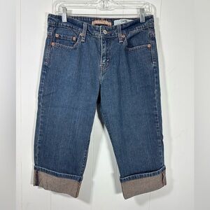 Levis 515 Jean Capri Jeans Vtg womens Size 10 blue Mid Rise Y2K cuffed